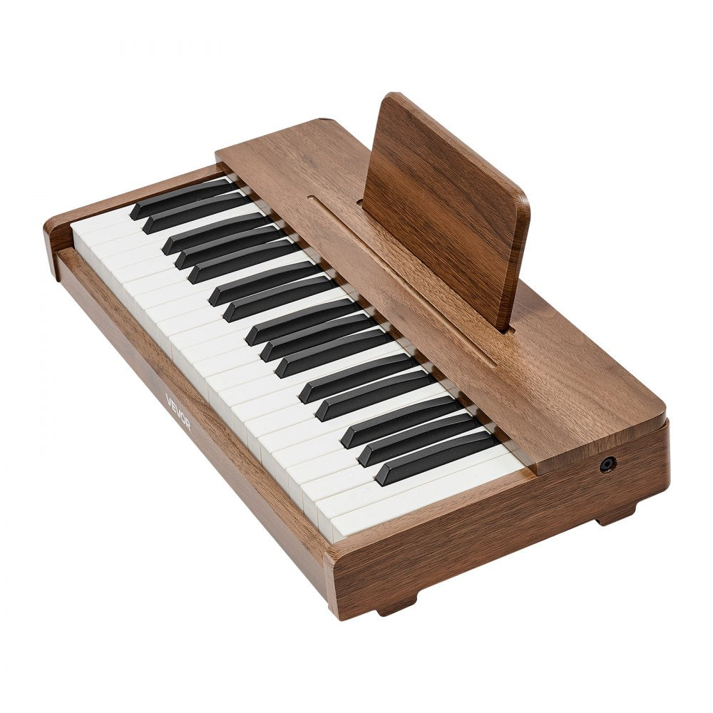 VEVOR Kids Piano Keyboard, 37 Keys Wooden Digital Piano for Kids, Mini Music Educational Instrument Toy with Realistic Sound, Dual Power, Adjustable Volume for Toddlers, Boys Girls Learning,Walnut