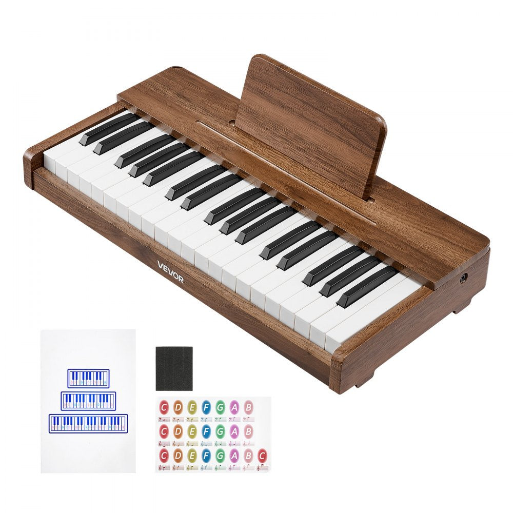 VEVOR Kids Piano Keyboard, 37 Keys Wooden Digital Piano for Kids, Mini Music Educational Instrument Toy with Realistic Sound, Dual Power, Adjustable Volume for Toddlers, Boys Girls Learning,Walnut