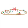 VEVOR Wooden Train Set, 39PCS, Wood Train Track with Magnetic Trains and Railway Accessories, Compatible with Major Brands, Small Town, Christmas Birthday Toy for Kids Toddlers Ages 3-8 Boys and Girls