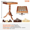 VEVOR 3-IN-1 Chess Checkers Backgammon Table Set, 18 Inch Premium Wooden Chess Table, Deluxe Combo Game Table Furniture Set, Chess Set Board Game Gift for Family Board Games