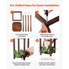 VEVOR 12 Set/36 Pcs Wooden Wedding Lantern Centerpiece, Includes 12 Wooden Lantern Candle Holder 12 Flameless LED Candle 12 Eucalyptus Leaves Wreath for Wedding Table Party Farmhouse Decor, Brown