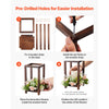 VEVOR 10 Set/30 Pcs Wooden Wedding Lantern Centerpiece, Includes 10 Wooden Lantern Candle Holder 10 Flameless LED Candle 10 Champagne Flower Wreath for Wedding Table Party Farmhouse Decor, Brown