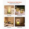 VEVOR 12 Set/36 Pcs Wooden Wedding Lantern Centerpiece, Includes 12 Wooden Lantern Candle Holder 12 Flameless LED Candle 12 Eucalyptus Leaves Wreath for Wedding Table Party Farmhouse Decor, White