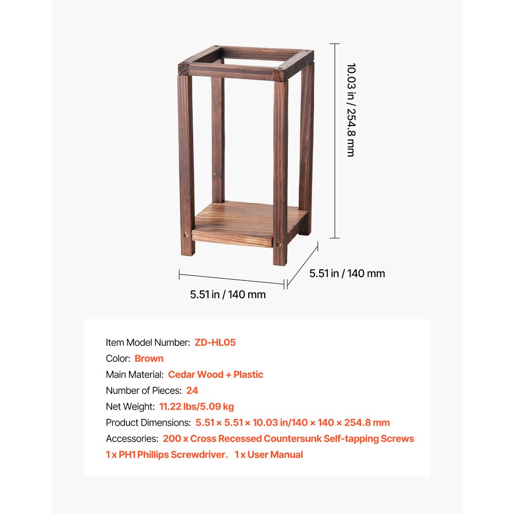 VEVOR 24 Pcs Wooden Wedding Lantern, Cedar Wood and Plastic Wooden Lantern Candle Holder, Rustic Decorative Home Centerpiece Ideal for Wedding Table Party Farmhouse Indoor Decor, Brown