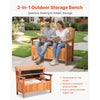 VEVOR Outdoor Storage Bench, 2-Person Wooden Storage Bench, 33 Gallons Deck Box with Side Handle, Supports up to 705 lbs, Outdoor Seating & Porch Decor, for Patio Garden Balcony Yard