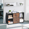 VEVOR 2 Drawer Wooden File Cabinet, Mobile Filing Cabinet with Open Shelves, Lateral Rolling File Storage with Lockable Wheels, Modern Free Standing Printer Stand for Home, Office, School, Black