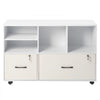 VEVOR 2 Drawer Wooden File Cabinet, Mobile Filing Cabinet with Open Shelves, Lockable Lateral Rolling File Storage with Adjustable Shelves, Free Standing Printer Stand for Home Office School, White