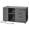 VEVOR 3 Drawer Wooden File Cabinet, Mobile Filing Cabinet with Power Strip, Lockable Rolling File Storage with Adjustable Shelves & 5 Wheels, Floor Standing Printer Stand for Home Office School, Gray