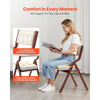 VEVOR Wooden Folding Chairs with Cushion, Set of 2, Portable Foldable Cushion Chair with Wooden Frame, Modern Padded Dining Chair for Kitchen, Office, Wedding, Party, Dining Room, Easy Assembly, White