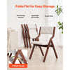 VEVOR Wooden Folding Chairs with Cushion, Set of 2, Portable Foldable Cushion Chair with Wooden Frame, Modern Padded Dining Chair for Kitchen, Office, Wedding, Party, Dining Room, Easy Assembly, White