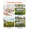 VEVOR Wooden Folding Chairs with Cushion, Set of 2, Portable Foldable Cushion Chair with Wooden Frame, Modern Padded Dining Chair for Kitchen, Office, Wedding, Party, Dining Room, Easy Assembly, White