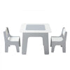 VEVOR 4 in 1 Kid Activity Table and 2 Chairs Set, Graffiti & Building Blocks Double-Sided Tabletop, Toddler Play Table with Storage for Kids 3+ Years, Large Storage Space, Gift for Boys & Girls, White