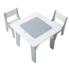 VEVOR 4 in 1 Kid Activity Table and 2 Chairs Set, Graffiti & Building Blocks Double-Sided Tabletop, Toddler Play Table with Storage for Kids 3+ Years, Large Storage Space, Gift for Boys & Girls, White