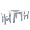 VEVOR 4 in 1 Kid Activity Table and 2 Chairs Set, Graffiti & Building Blocks Double-Sided Tabletop, Toddler Play Table with Storage for Kids 3+ Years, Large Storage Space, Gift for Boys & Girls, White