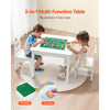 VEVOR Kids Activity Table and 2 Chairs Set, Building Blocks Double-Sided Tabletop, Toddler Table and Chair Set with Storage for Kids 3+ Years, Large Storage Space, Present for Boys & Girls, White