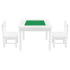 VEVOR Kids Activity Table and 2 Chairs Set, Building Blocks Double-Sided Tabletop, Toddler Table and Chair Set with Storage for Kids 3+ Years, Large Storage Space, Present for Boys & Girls, White