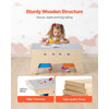 VEVOR Kids Reversible Wooden Activity Table, Multi-Purpose Activity Play Table with 200 Building Bricks & 3 Storage Bins for Kids 3+ Years, Large Storage Space, Present for Boys & Girls, Natural