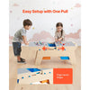VEVOR Kids Reversible Wooden Activity Table, Multi-Purpose Activity Play Table with 200 Building Bricks & 3 Storage Bins for Kids 3+ Years, Large Storage Space, Present for Boys & Girls, Natural