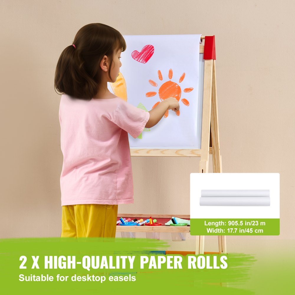 VEVOR Easel Accessory Set, 32 PCS Kid's Art Easel Painting Kit Including Chalks, Dry-Erase Markers & Paper Rolls, Supplies Set for Standing Art Easel, Painting Accessories for Toddlers Boys and Girls