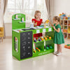 VEVOR Kids Grocery Store Playset, Wooden Play Market Stand with Shopping Bag, Kids Supermarket Pretend Play Store with Conveyor Belt, Scanner, Cash Register, Realistic Scale, Gift for Boys & Girls