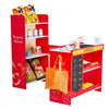 VEVOR Kids Grocery Store Playset, Wooden Play Store with Shopping Bag, Kids Supermarket Pretend Play Toy Set with Conveyor Belt, Scanner, Cash Register, Realistic Scale, Gift for Boys & Girls