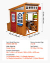 Outdoor playhouse dimensions and specs infographic