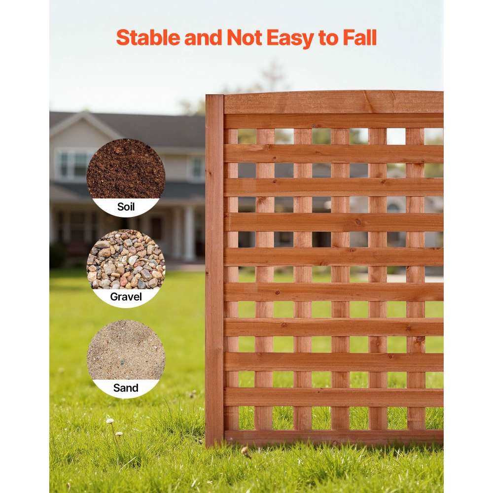 VEVOR Wooden Privacy Fence, 32 x 38 inch Air Conditioner Fence, 3 Panel Solid Outdoor Wood Privacy Screen with Adjustable Angle, Hinge-Reinforced Structure, Trash Can Hider Fences for Garden