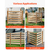 VEVOR Wood Privacy Fence, 38" W x 36" L, 3 Panel Slatted Air Conditioner Fence Screen, Pool Equipment Enclosure with Metal Stakes, Easy DIY Installation, Outdoor Trash Can Hider for Garden Decoration