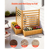 VEVOR Wooden Privacy Fence, 36 x 45 inch Air Conditioner Fence, 2 Slatted Panel Solid Outdoor Wood Privacy Screen with 2 Planters, Metal Stakes, Trash Can Hider Fences Suitable for Garden, Pool