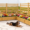 VEVOR Wooden Privacy Fence, 36 x 45 inch Air Conditioner Fence, 2 Slatted Panel Solid Outdoor Wood Privacy Screen with 2 Planters, Metal Stakes, Trash Can Hider Fences Suitable for Garden, Pool