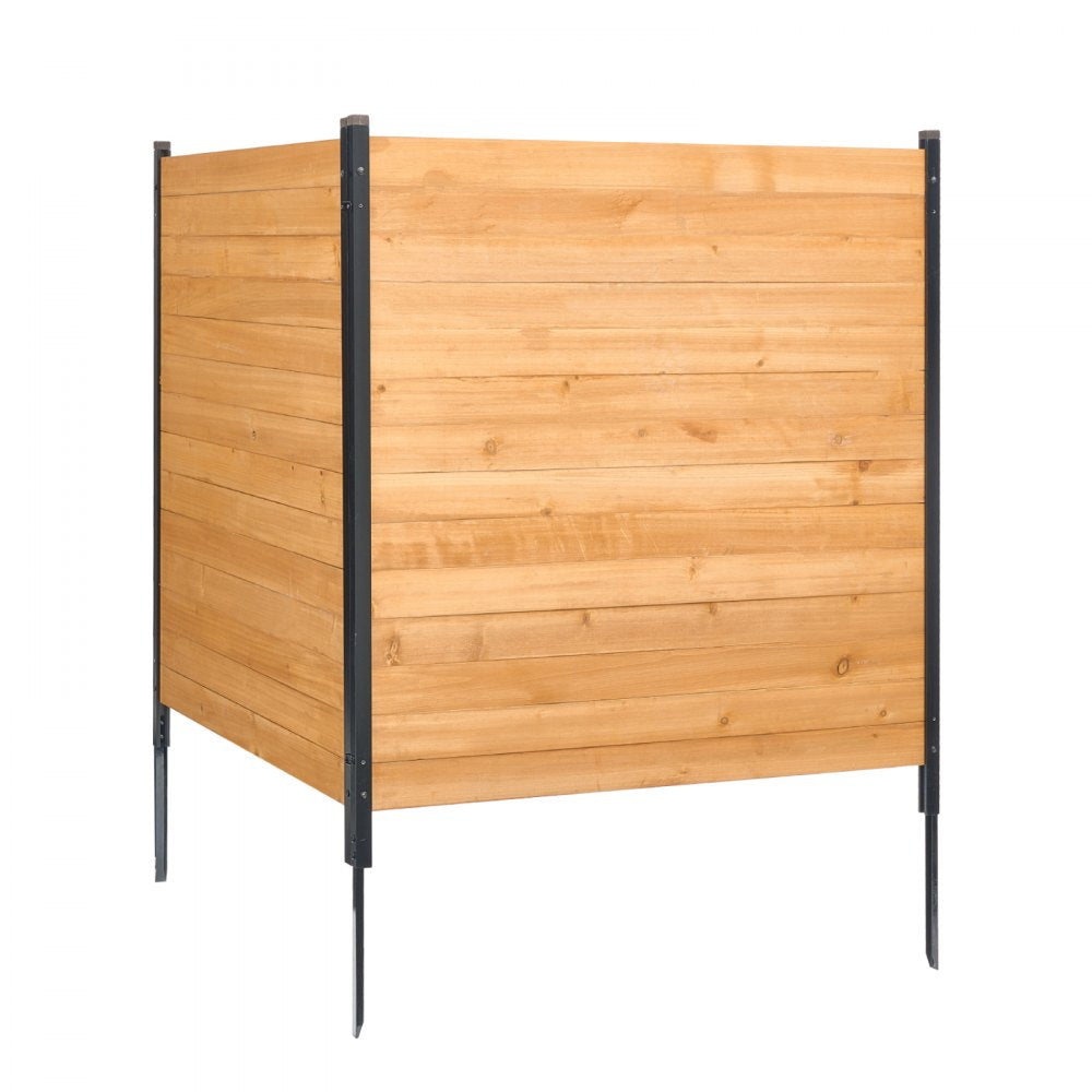 VEVOR Wood Privacy Fence, 38" W x 42" L, 2 Panel Solid Air Conditioner Fence Screen, Pool Equipment Enclosure with Metal Stakes, Easy DIY Installation, Outdoor Trash Can Hider for Garden Decoration