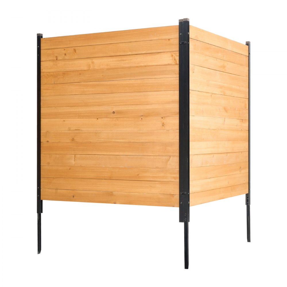 VEVOR Wood Privacy Fence, 38" W x 42" L, 2 Panel Solid Air Conditioner Fence Screen, Pool Equipment Enclosure with Metal Stakes, Easy DIY Installation, Outdoor Trash Can Hider for Garden Decoration