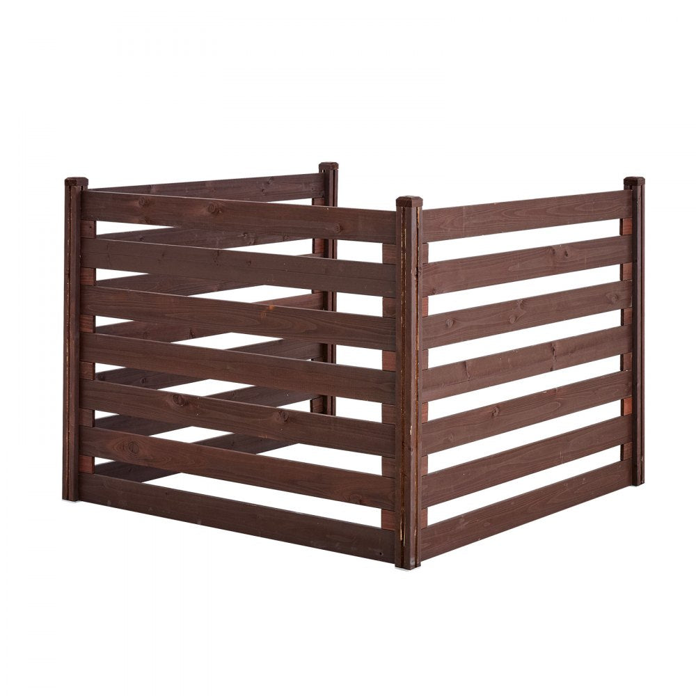 VEVOR Wooden Privacy Fence, 48 x 37 inch Air Conditioner Fence, 3 Panel Solid Outdoor Wood Privacy Screen with Metal Stakes, Steel Frame, Trash Can Hider Fences Suitable for Garden, Pool