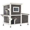 VEVOR Outdoor Cat House, 2-Story Wooden Cat Shelter for 3 Outside Cats in Winter, Elevated Feral Kitty Shelter with Stairs, Clear Window & Flap Doors, Waterproof Cats Condos for Garden 42 × 25 × 34 in