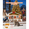 VEVOR Insulated Cat House, All-Around Foam Insulation Elevated Cat Shelter, Wooden Feral Kitty Shelter with Large Platform, Waterproof Cats Condos for Indoor & Outdoor Cats in Winter 43.5x33.5x31 in