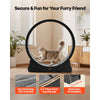 VEVOR Cat Exercise Wheel, 48 in Wooden Cat Running Wheel for Indoor Cats up to 28 lbs, Cats Treadmill with Carpeted Runway & Locking Mechanism, Quiet Kitten Sport Toys for Pets Fitness & Health, Black
