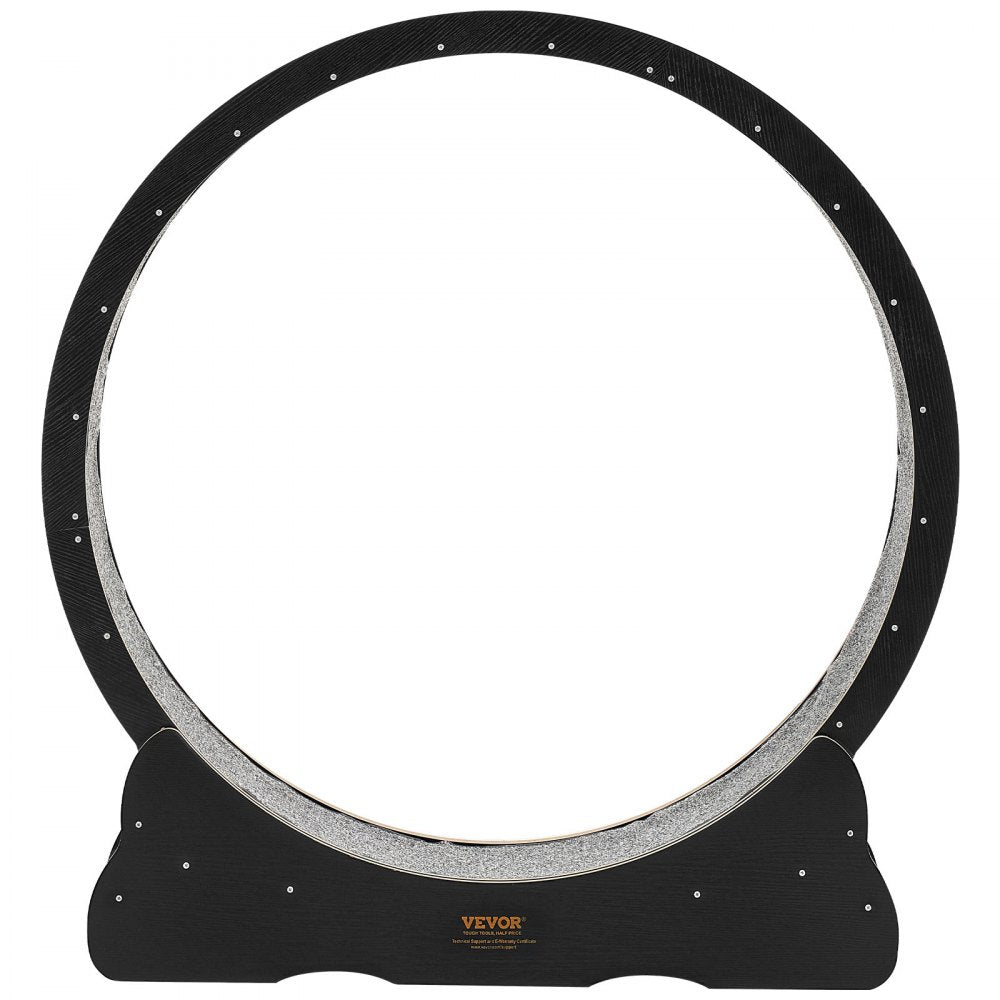 VEVOR Cat Exercise Wheel, 48 in Wooden Cat Running Wheel for Indoor Cats up to 28 lbs, Cats Treadmill with Carpeted Runway & Locking Mechanism, Quiet Kitten Sport Toys for Pets Fitness & Health, Black