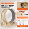 VEVOR Wooden Cat Exercise Wheel, 43.3" Large Cat Treadmill Wheel for Indoor Cats, Cat Running Wheel with Detachable Carpet & Cat Teaser for Running/Walking/Training, Suitable for Most Cats Yellow