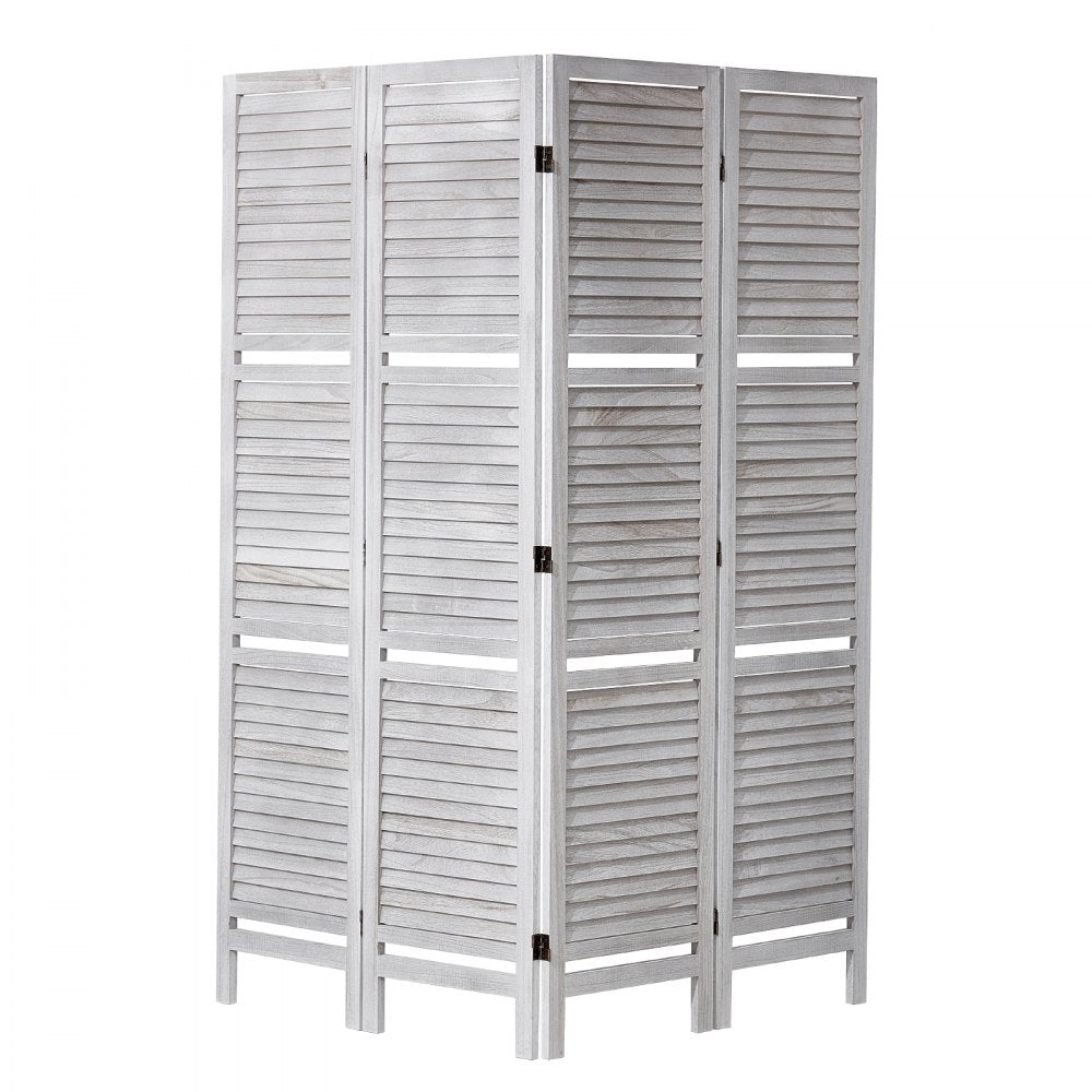 VEVOR Wood Room Divider, 4 Panel Wood Folding Privacy Screen, 66.9 Inches Tall Indoor Louvered Partition Divider, Portable Decoration Screen, for Room Separation, Home, Office, Restaurant & Bedroom