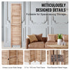 VEVOR Wood Room Divider, 4 Panel Wood Folding Privacy Screen, 66.9 Inches Tall Indoor Louvered Wooden Partition, Portable Decoration Screen, for Room Separation, Home, Office, Restaurant & Bedroom