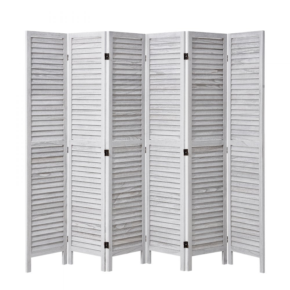 VEVOR Wood Room Divider, 6 Panel Wood Folding Privacy Screen, 66.9 Inches Tall Indoor Louvered Wooden Partition, Portable Decoration Screen, for Room Separation, Home, Office, Restaurant & Bedroom