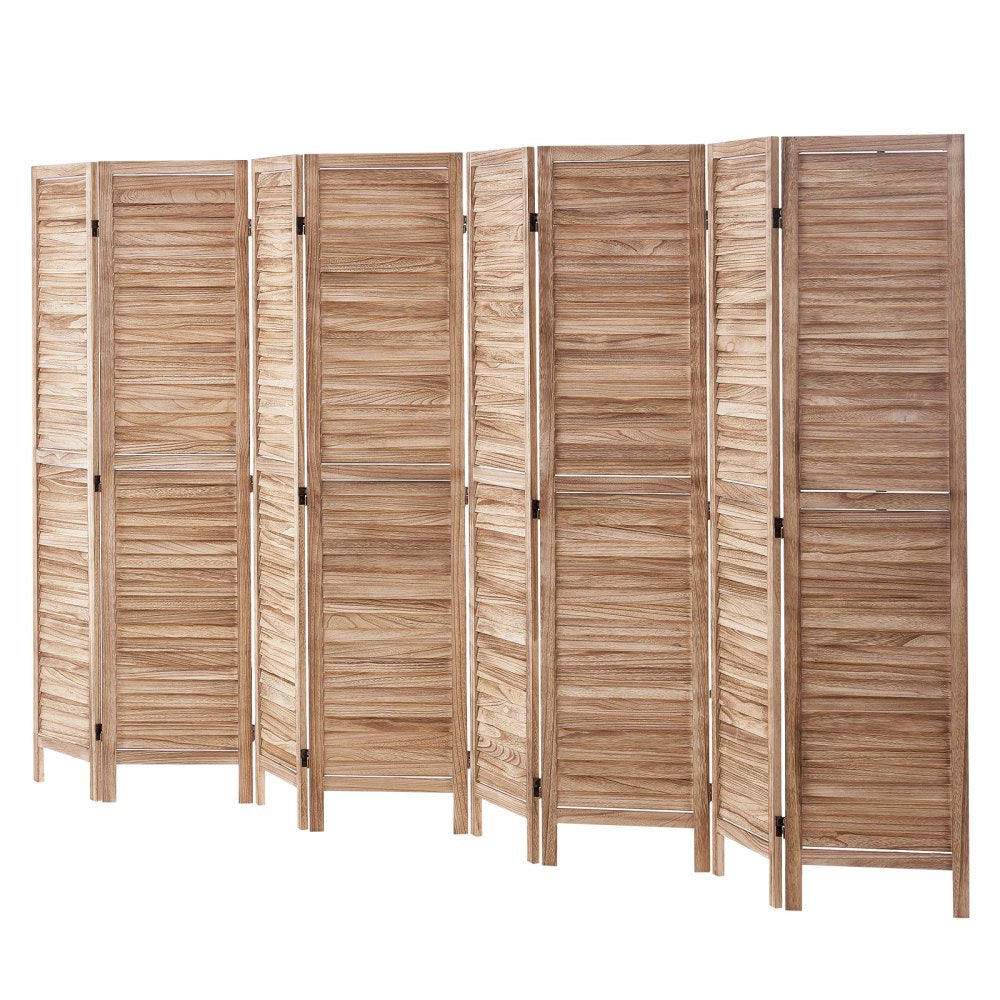 VEVOR Wood Room Divider, 8 Panel Wood Folding Privacy Screen, 66.9 Inches Tall Indoor Louvered Partition Divider, Portable Decoration Screen, for Room Separation, Home, Office, Restaurant & Bedroom