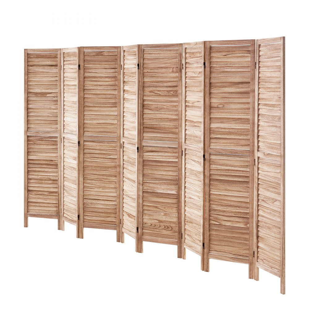 VEVOR Wood Room Divider, 8 Panel Wood Folding Privacy Screen, 66.9 Inches Tall Indoor Louvered Partition Divider, Portable Decoration Screen, for Room Separation, Home, Office, Restaurant & Bedroom