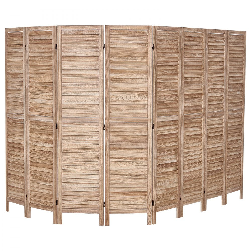 VEVOR Wood Room Divider, 8 Panel Wood Folding Privacy Screen, 66.9 Inches Tall Indoor Louvered Partition Divider, Portable Decoration Screen, for Room Separation, Home, Office, Restaurant & Bedroom