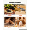 VEVOR Tortoise Habitat 2-Room Wooden Tortoise House with Swivel Casters, for Small Animals Indoor Outdoor, Pull-Out Tray, Lamp Stand, Turtle Enclosure Reptile Cage with Openable Roof, Viewing Window