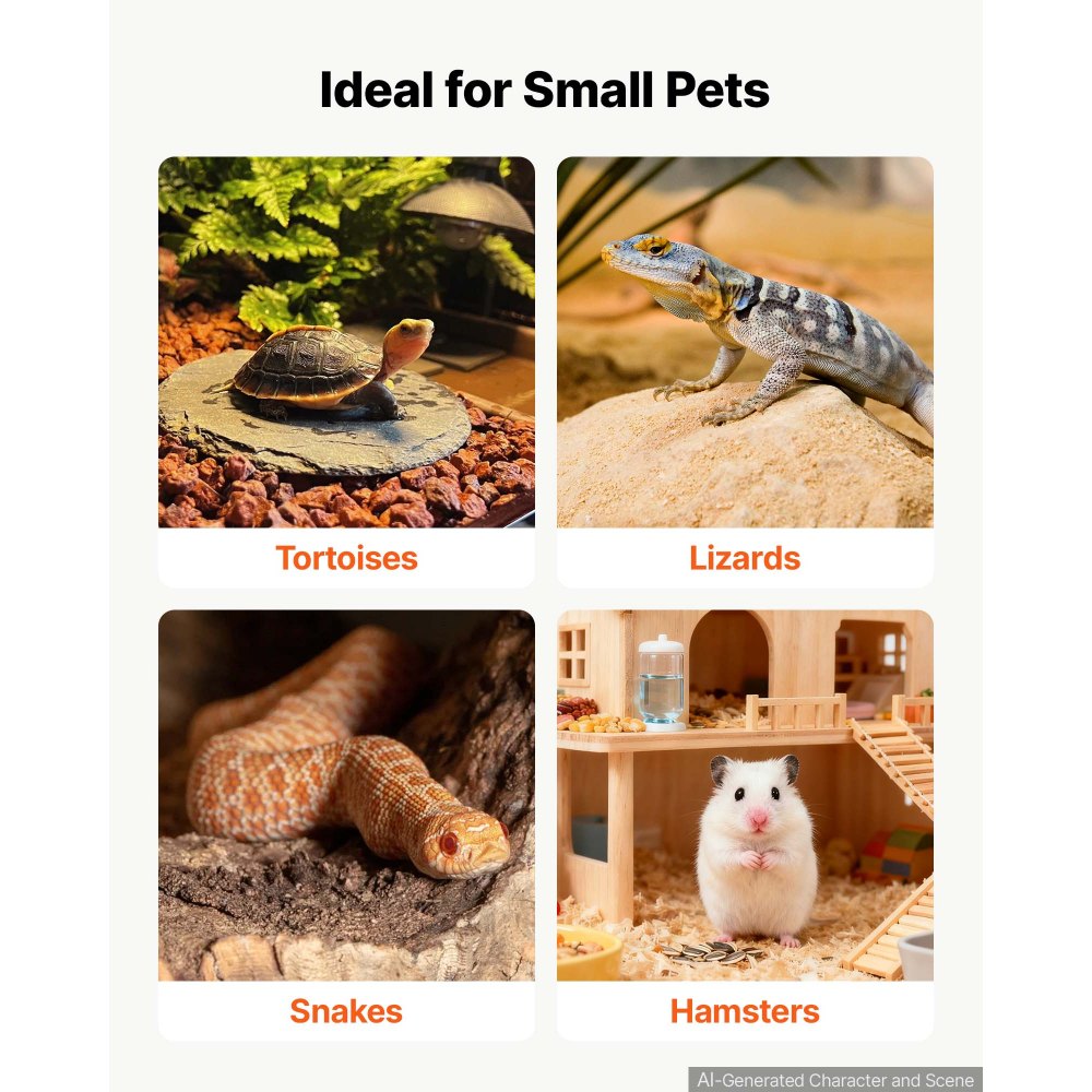 VEVOR Tortoise Habitat 2-Room Wooden Tortoise House with Swivel Casters, for Small Animals Indoor Outdoor, Pull-Out Tray, Lamp Stand, Turtle Enclosure Reptile Cage with Openable Roof, Viewing Window