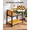 VEVOR Tortoise Habitat 2-Room Wooden Tortoise House Built-in Lamp Stand, for Small Animals Indoor Outdoor, Storage Shelf, Large Turtle Enclosure Reptile Cage with Openable Roof & Viewing Window