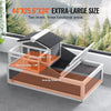 VEVOR 3-Room Tortoise House,Tortoise Habitat with Balcony & 2 Stories, Wooden Tortoise Enclosure Indoor & Outdoor with Ramp, Tray, Openable Roof, Large Reptile Cage, 44" x 25.6"x 24"