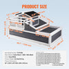 VEVOR 3-Room Tortoise House,Tortoise Habitat with Balcony & 2 Stories, Wooden Tortoise Enclosure Indoor & Outdoor with Ramp, Tray, Openable Roof, Large Reptile Cage, 44" x 25.6"x 24"