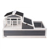 VEVOR 3-Room Tortoise House,Tortoise Habitat with Balcony & 2 Stories, Wooden Tortoise Enclosure Indoor & Outdoor with Ramp, Tray, Openable Roof, Large Reptile Cage, 44" x 25.6"x 24"